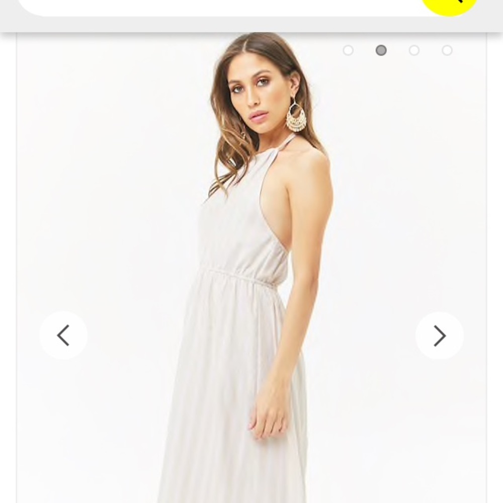 NWT, Cream halter dress, lightweight, lined, midi